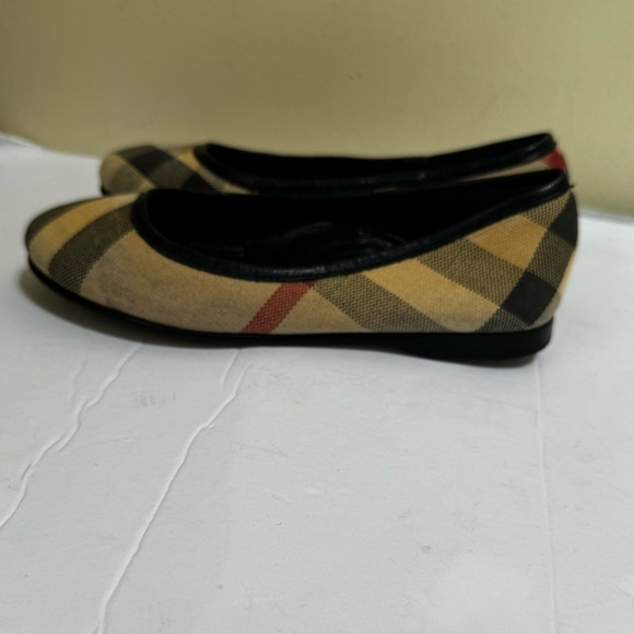 Burberry Adelle Nova Check Ballet Flats Shoes Leather Girls Cotton Logo Plaid 12 - Picture 3 of 16